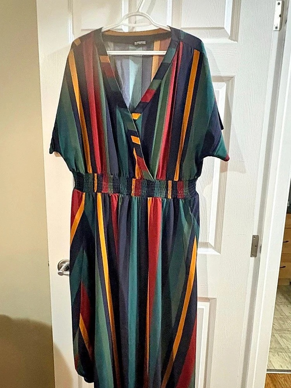 Bloomchic Colorful Striped Print Midi Dress